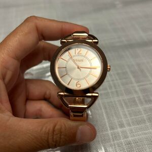 Vivani Women's Rose Gold Tone Cuff Watch